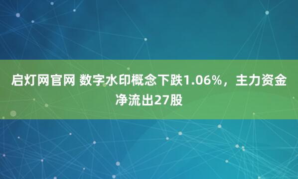 启灯网官网 数字水印概念下跌1.06%，主力资金净流出27股